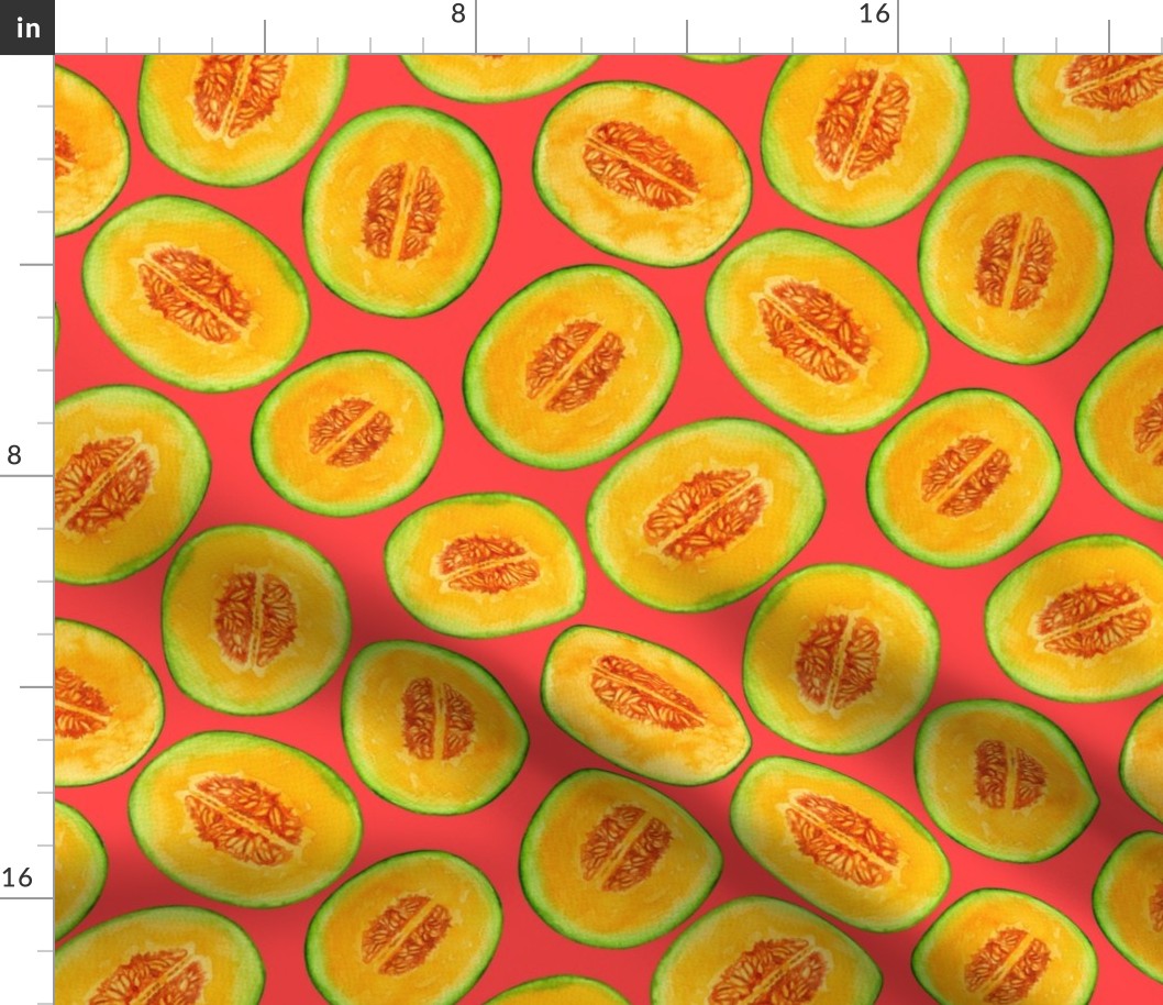 Melon slices watercolor pattern 2