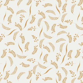 leaves fabric - baby bedding fabric, nursery fabric, hand-drawn leaves, nature, natural parenting - oak leaf