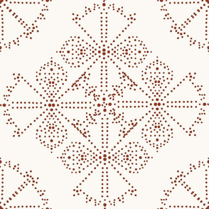 Delicate Dotty Fans - Rust and Cream