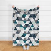teal, gray, mint, and arrows wholecloth