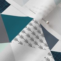 2" triangles: teal, gray, mint, and arrows