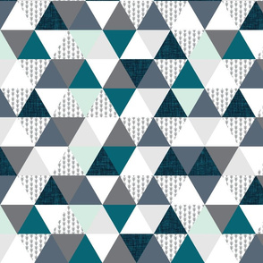 2" triangles: teal, gray, mint, and arrows