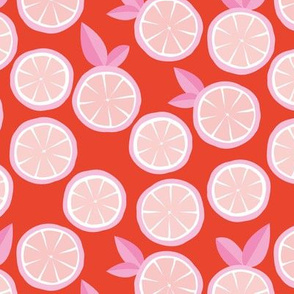 Summer boho citrus garden little lime and orange slices minimal fruit design tangerine red pink