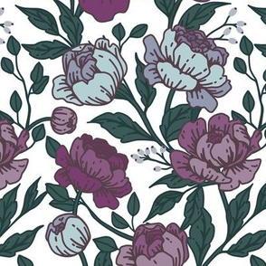 Chintz floral periwinkle- Medium 