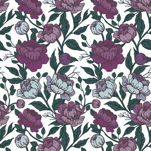 Chintz floral in periwinkle- Small