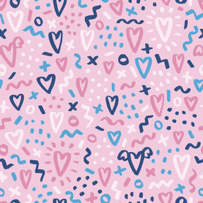 Cute hand drawn doodle hearts