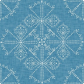 Delicate Dotty Fans  - denim blue