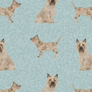 cairn terrier dog fabric - dog fabric, terrier fabric, cairn dog - blue