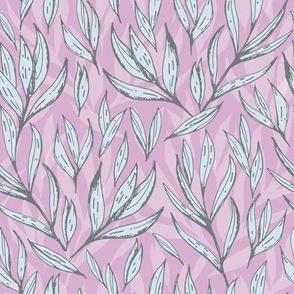 leaves on pink - Carnation mini collection 