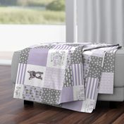 Puppytails//Girl//Lavender - Wholecloth Cheater Quilt - Rotated