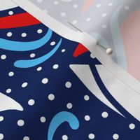 Ditsy Sailboat Regatta | Large | Red + White + Blue