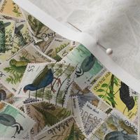 NZ stamps - birds - actual size
