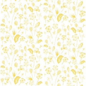 Wildflower Sketch Yellow on White // small