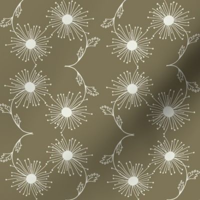 Wishing away dandelion wave- dark tan
