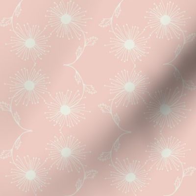 wishing away dandelion wave - soft pink