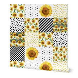 sunflower quilt - 6 squares nursery Fabric