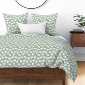 Minimal love ginkgo leaf garden japanese botanical spring leaves soft neutral nursery sage green