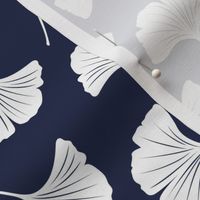 Minimal love ginkgo leaf garden japanese botanical spring leaves soft neutral nursery navy blue