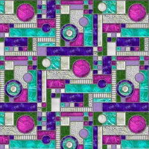 Stained Glass Window Color Blocking  ~ Pink Purple Teal xsml 