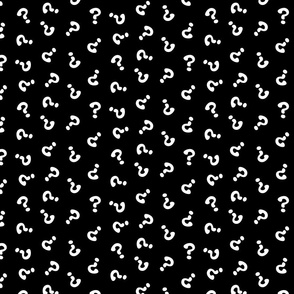 White on black question mark ditsy