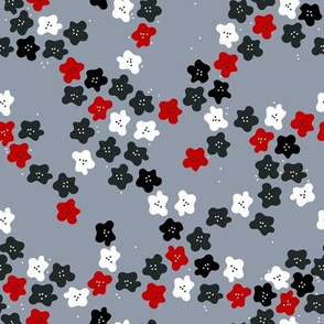 gray abstract flowers