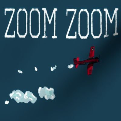 Zoom Plane Teal Blue Red White