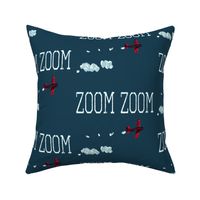 Zoom Plane Teal Blue Red White