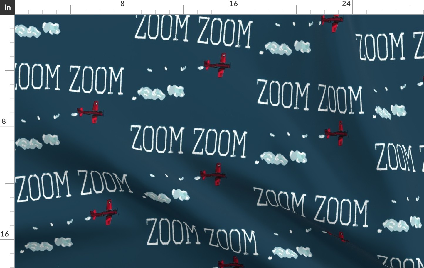 Zoom Plane Teal Blue Red White