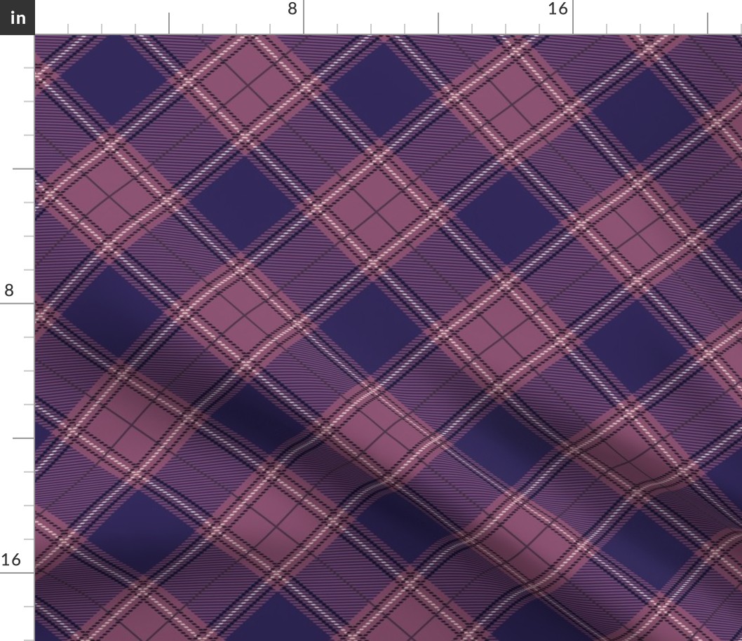 Purple Plum Diagonal Plaid Regular Scale