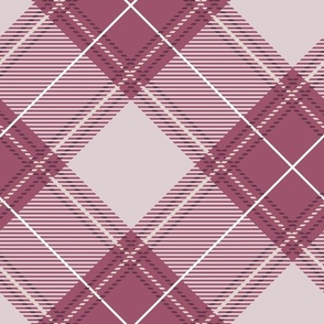 Old Rose Diagonal Plaid Large Scale