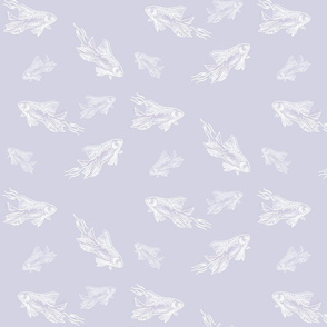 CUSTOM White Fish II Lavender Memory Wallpaper