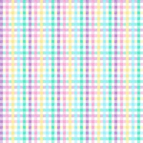 (micro scale) Easter Plaid - Spring Plaid - Easter egg colors - Gingham Check - LAD20BS