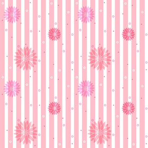 Pink Stripes and Flowers