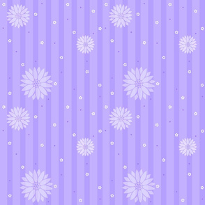 Lavender Stripes and Flowers