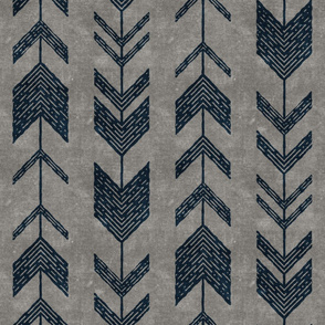 Fletching arrows - modern farmhouse boho - navy on grey - LAD20