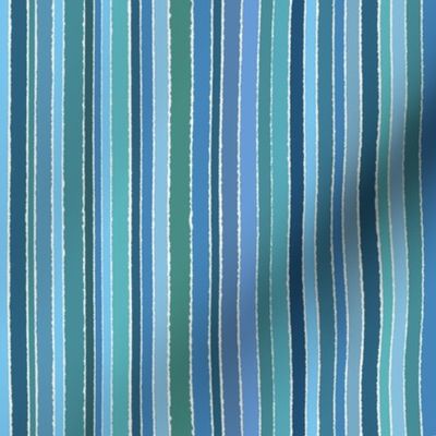 Striped Blue, Teal, Green - vertical