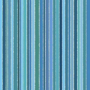 Striped Blue, Teal, Green - vertical
