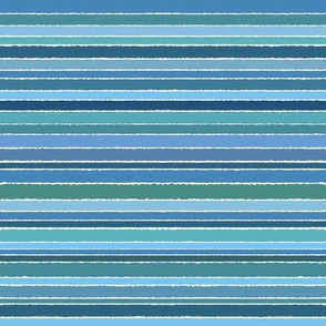 Striped Blue, Teal, Green - horizontal