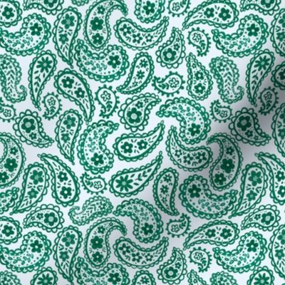 Emerald 70's Paisley (ice blue) 6” ditsy