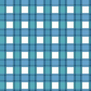 Shades of Blue and Teal Plaid, mid scale