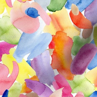 Watercolor multicolor stains brush strokes paint spots