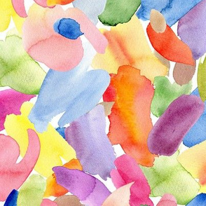 Watercolor multicolor stains brush strokes paint spots
