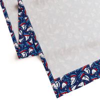 Micro Ditsy Sailboat Regatta | Red + White + Blue