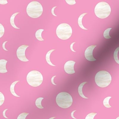Moon phase stars universe mystic dreamy night nursery pink