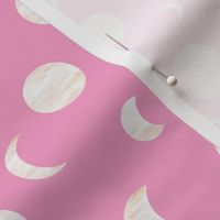 Moon phase stars universe mystic dreamy night nursery pink