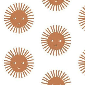 happy sun fabric - baby fabric, baby bedding fabric, nursery,  boho fabric, happy sunshine  - caramel