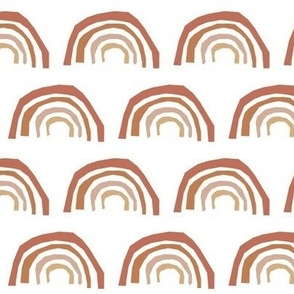 boho rainbow fabric - muted rainbow, neutral rainbow, rainbow fabric, baby bedding, - terracotta