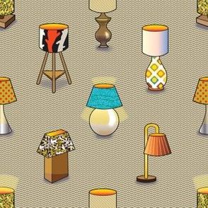 Lamps on a Textured Background, Living Room Pillow or Cushion Cover