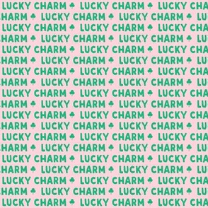 (small scale) Lucky Charm - green on pink C20BS