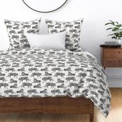 Watercolor Tigers Jungle Cats - Gray - Large Scale